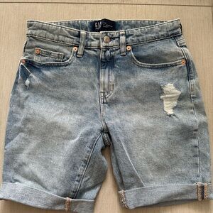 GAP Women’s Washed Blue Distressed Denim Shorts